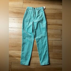 NWT Vintage Katana by Texwood Aqua Teal Corduroy Pants
